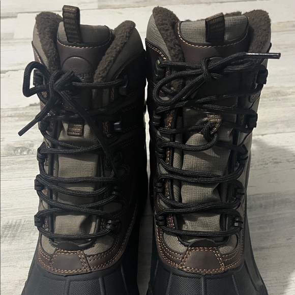 Khombu Men's Black and Brown Winter Boots Size 10 - Picture 7 of 12